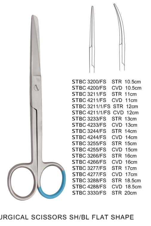 SURGICAL SCISSORS SH/BL FLAT SHAPE