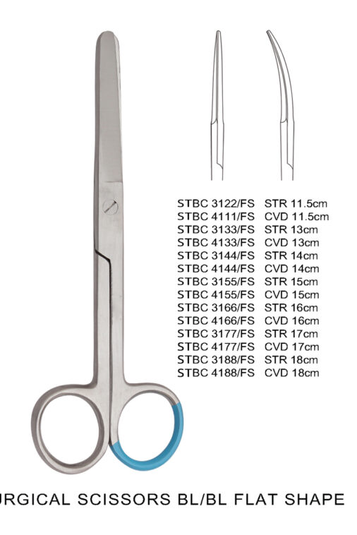SURGICAL SCISSORS BL/BL FLATE SHAPE