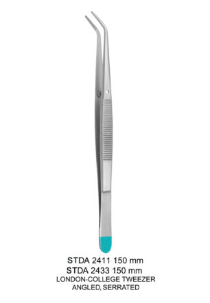 TOOTH TWEEZERS ANGLED, ERRATED