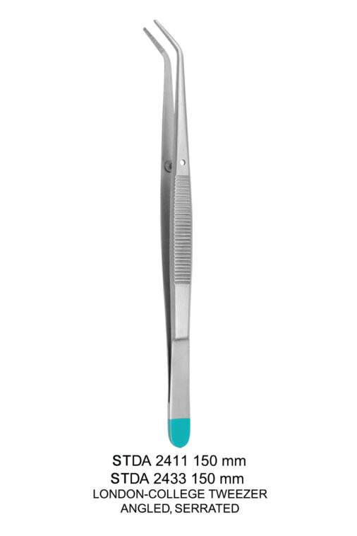 TOOTH TWEEZERS ANGLED, ERRATED