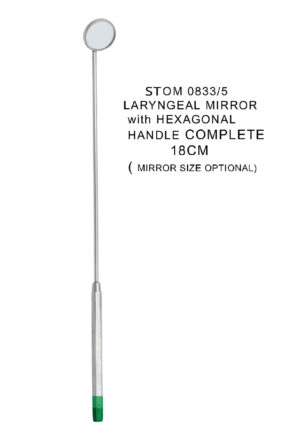 LARYNGEAL MIRROR WITH HEXAGONAL HANDLE