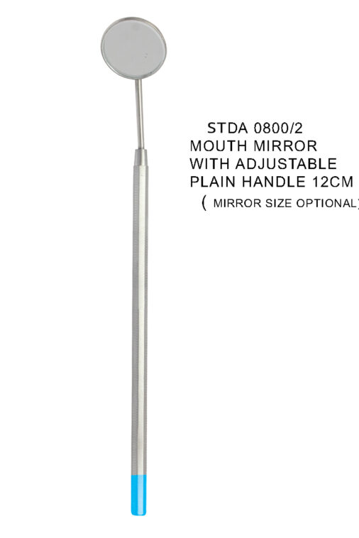 MOUTH MIRROR WITH ADJUSTABLE PLAIN HANDLE