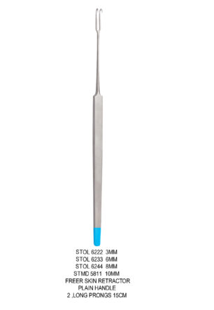 FREER SKIN RETRACTOR PLAIN HANDLE LONG PRONGS