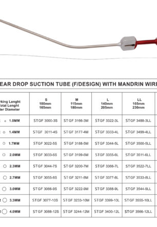 TEAM DROP SUCTION TUBE WITH MANDRIN WIRE