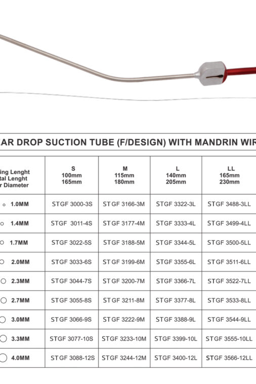 TEAM DROP SUCTION TUBE WITH MANDRIN WIRE