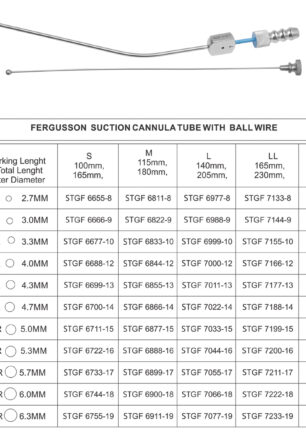 FERGUSSION SUCTION CANNULA TUBE WITH BALL WIRE