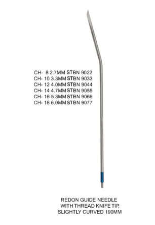 REDON GUIDE NEEDLE WITH THREAD KNIFE TIP STRONGLY CURVED