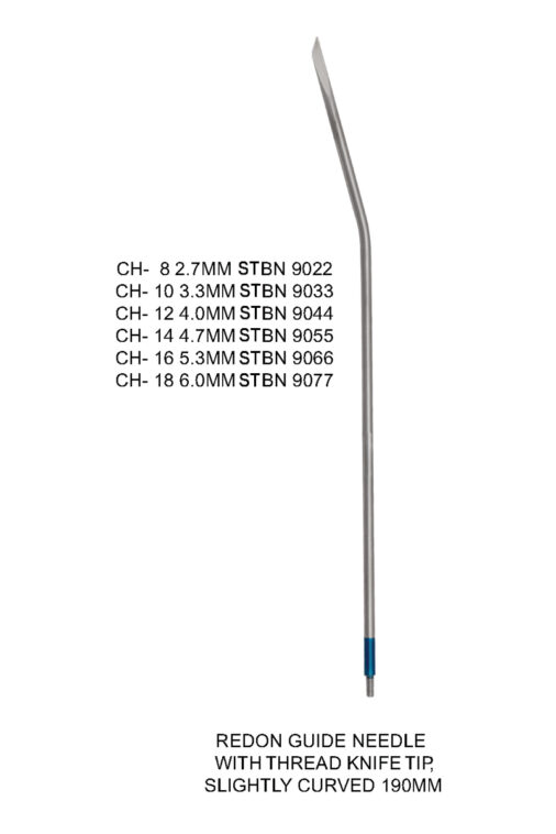 REDON GUIDE NEEDLE WITH THREAD KNIFE TIP STRONGLY CURVED