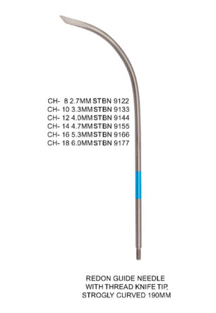 REDON GUIDE NEEDLE WITH THREAD KNIFE TIP HIGHLY STROGLY CURVED
