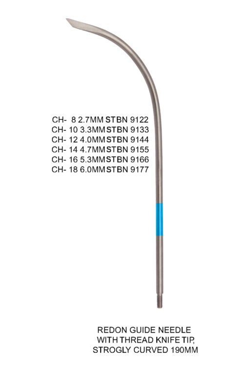 REDON GUIDE NEEDLE WITH THREAD KNIFE TIP HIGHLY STROGLY CURVED