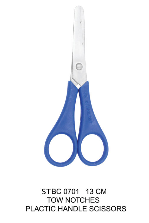 TOW NOTCHES PLASTIC HANDLE SCISSORS