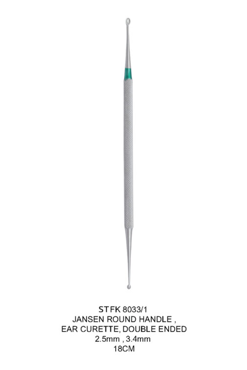 JANSEN ROUND HANDLE EAR CURETTE DOUBLE ENDED - Image 3