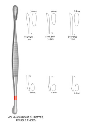 VOLKMANN BONE CURETTES DOUBLE ENDED