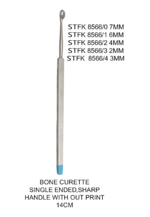 BONE CURETTE SINGLE ENDED,SHARP HANDLE WITH OUT PRINT