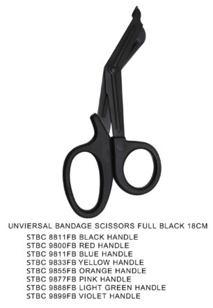 UNIVERSAL BANDAGE SCISSORS FULL BLACK
