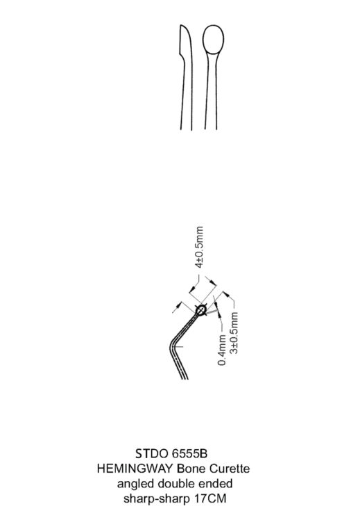 HEMINGWAY BONE CURETTE ANGLED DOUBLE ENDED