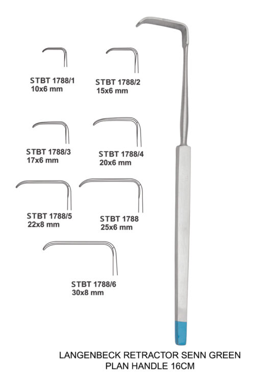 LANGENBECK RETRACTOR SENN GREEN PLAN HANDLE