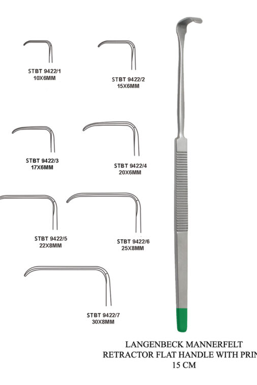 LANGENBECK MANNERFELT RETRACTOR FLAT HANDLE WITH PRINT