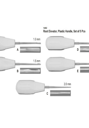 Root Elevator, Plastic Handle, Set of 5 Pcs