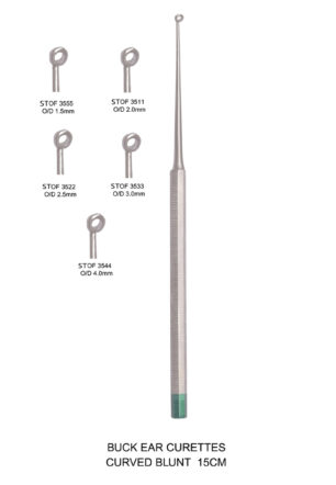 BUCK EAR CURETTES CURVED BLUNT