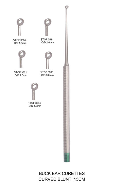 BUCK EAR CURETTES CURVED BLUNT